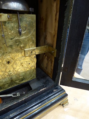 Lot 391 - An Ebony Veneered Quarter Chiming Table Clock,...