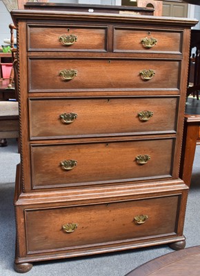 Lot 1127 - A 17th century style oak chest of two short...