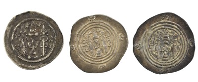 Lot 35 - ♦3 x Sasanian Kings, AR Drachms comprising:...