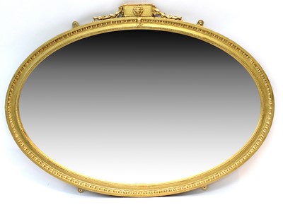 Lot 771 - An Adam-Style Gilt and Gesso Oval Wall Mirror,...