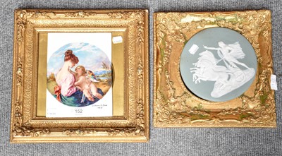 Lot 152 - A reproduction porcelain plaque, together with...