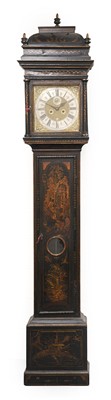 Lot 681 - A Black Chinoiserie Eight Day Longcase Clock,...