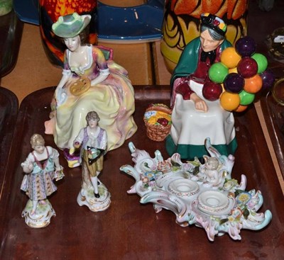 Lot 65 - Two Royal Doulton figures ";Kathleen"; HN2933, ";The Old Balloon Seller"; HN1315, two...