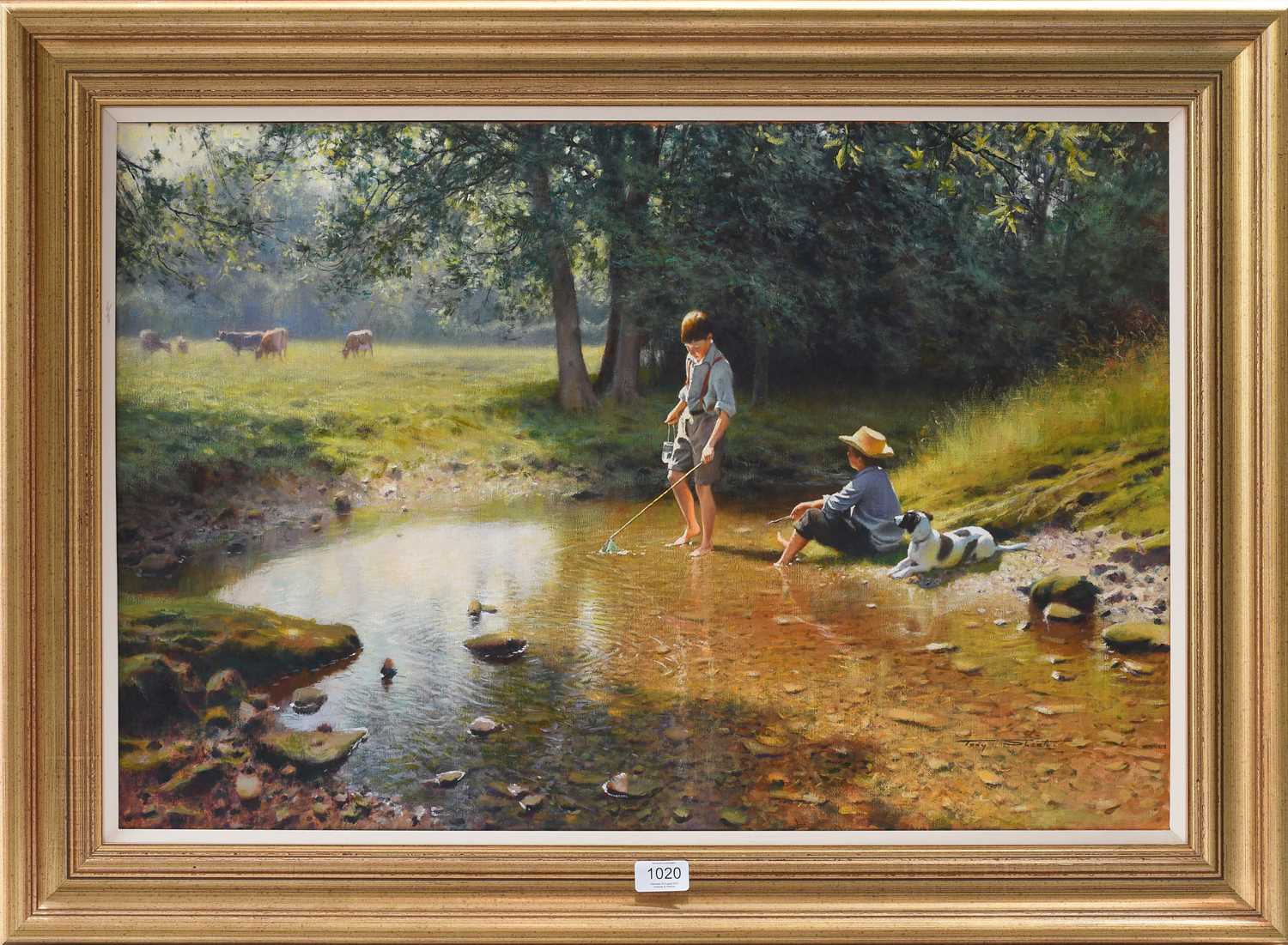 Lot 1020 - Tony Sheath (b.1946) ''Fishing in The River''...