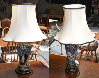 Lot 327 - A modern Moorcroft pottery table lamp, pink...