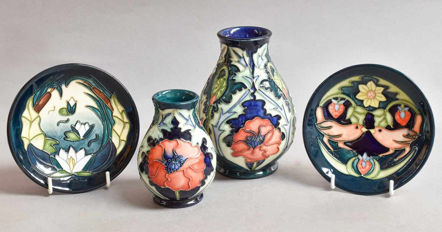 Lot 120 - Two modern Moorcroft pottery Poppy pattern...