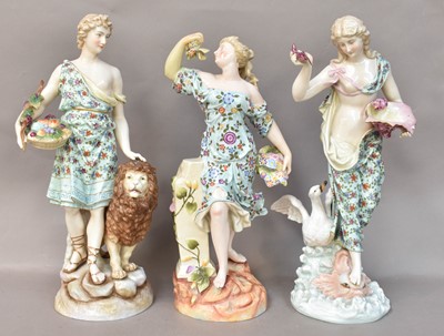 Lot 200 - A Large Sitzendof Figure of a Girl Collecting...
