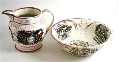 Lot 69 - Sunderland Lustre 'Crimea' jug and a pottery bowl (2)