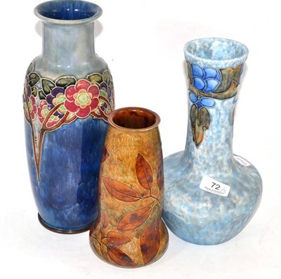 Lot 72 - Three Royal Doulton stoneware vases