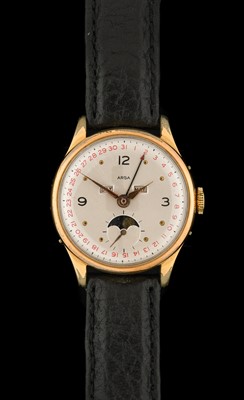 Lot 2234 - Arsa: A Gold Plated Triple Calendar Moonphase...