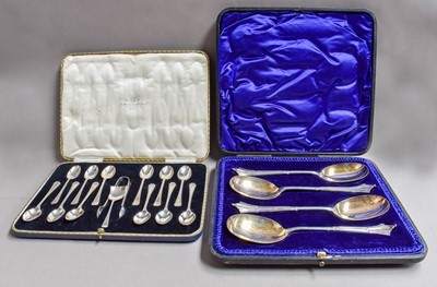Lot 14 - A Cased Set of Four Edward VII Silver...