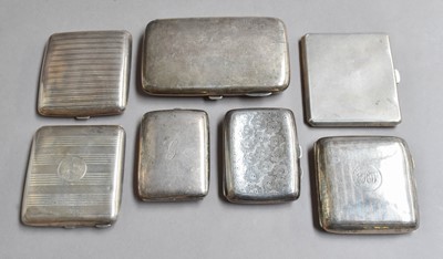 Lot 101 - Seven Various Silver Cigarette-Cases, each...