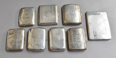 Lot 100 - Eight Various Silver Cigarette-Cases, each...