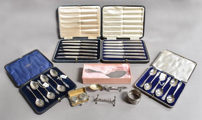 Lot 40 - A Collection of Assorted Silver, including: a...