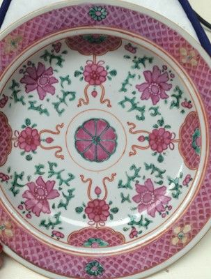 Lot 57 - A 19th century Chinese famille rose dish, a...