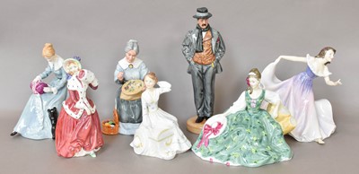 Lot 283 - Seven Royal Doulton figures, 'Elyse' HN2474,...