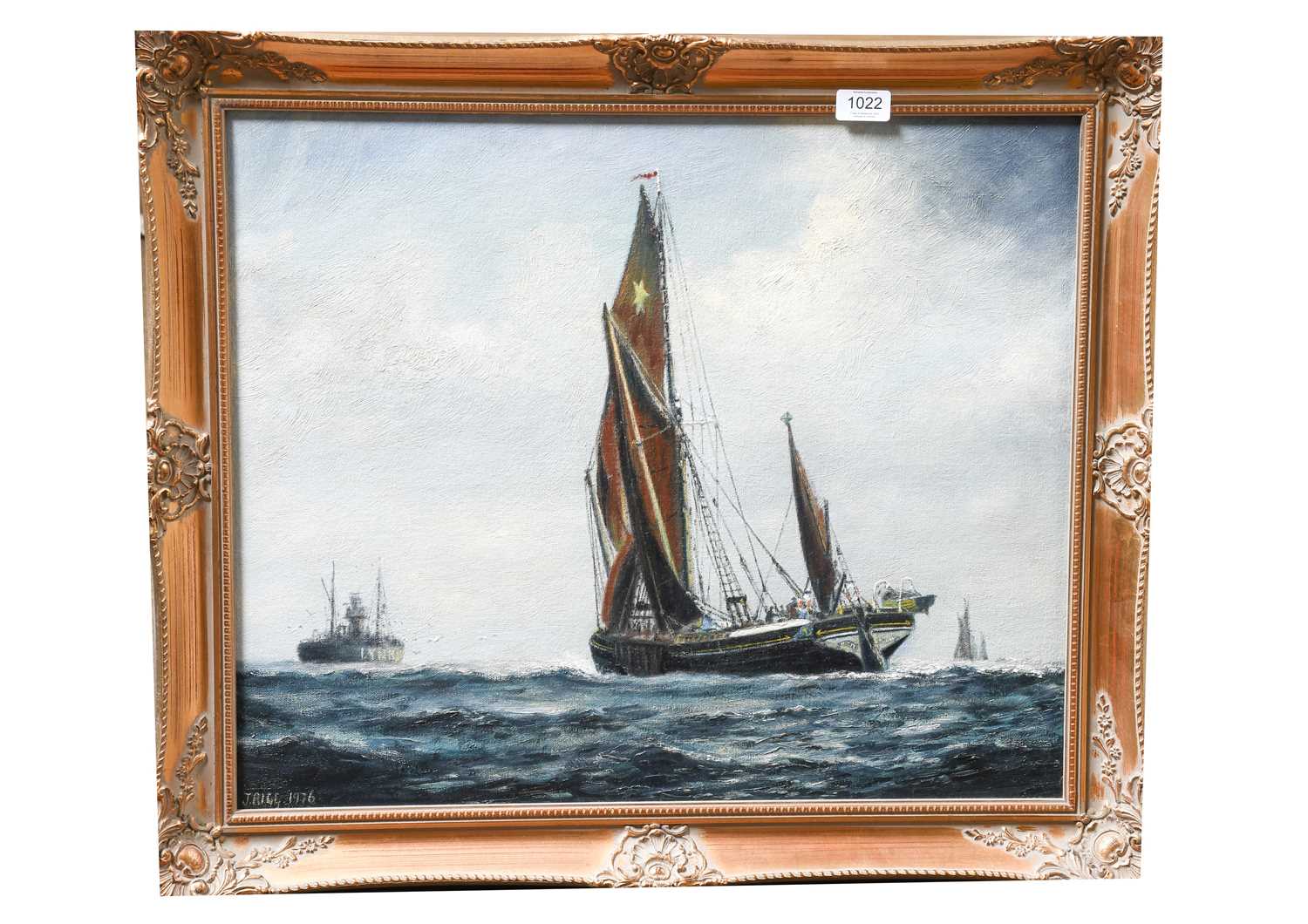 Lot 1022 - Jack Rigg (b.1927) Sailing ship and fishing...