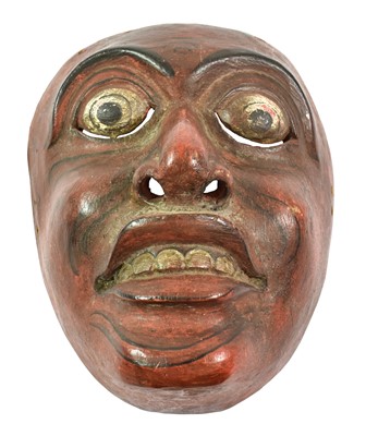 Lot 2407 - A 19th Century Javanese Wood Mask, the dark...