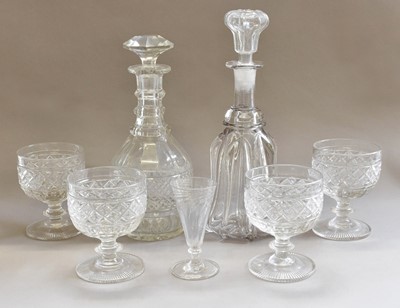 Lot 47 - A pair of 19th century glass three-ring...