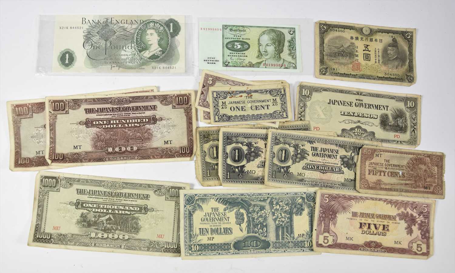 Lot 478 - 16 x Japan Military Occupation Banknotes,...