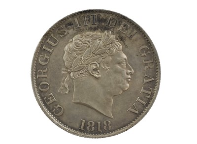 Lot 204 - George III, Halfcrown 1818, obv. small...