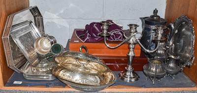 Lot 108 - A collection of silver plated items, including:...