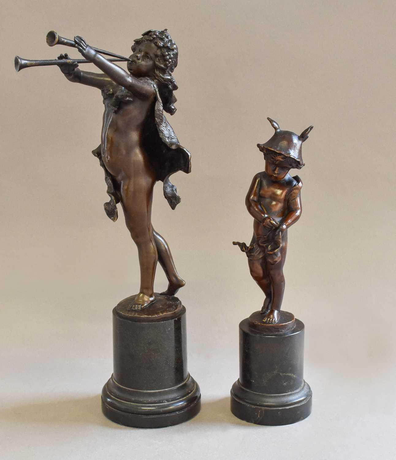 Lot 44 - Two modern bronze figures in classical style,...