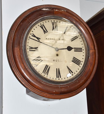 Lot 1103 - A mahogany wall timepiece, late 19th century,...