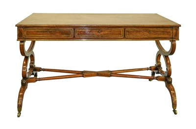 Lot 470 - A Regency Rosewood and Brass-Strung Writing...