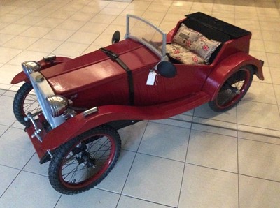 Lot 138 - A Child's Wooden Pedal Car, modelled as an MG...