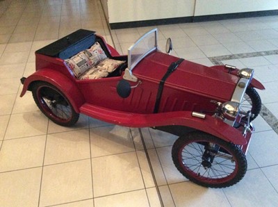 Lot 138 - A Child's Wooden Pedal Car, modelled as an MG...