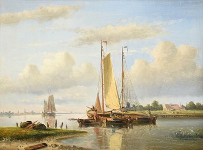 Lot 1047 - Hendrik Hulk (1842-1937) Dutch Fishing boats...