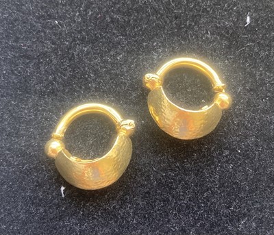 Lot 2243 - A Hinged Bangle and Earrings