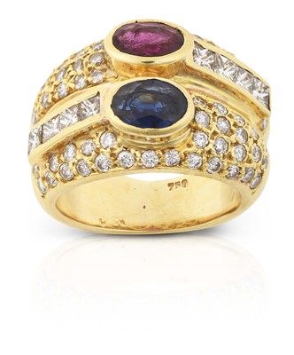 Lot 2240 - A Ruby, Sapphire and Diamond Ring