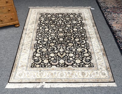 Lot 1205 - A modern silk rug, probably Kashmir, the...