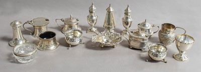 Lot 56 - A Collection of Assorted Silver Condiment and...