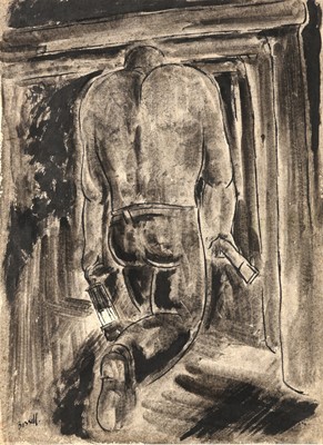Lot 12 - George Bissill (1896-1973) "Miner with Davey...