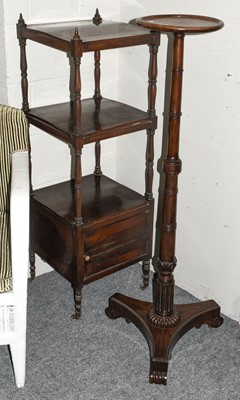 Lot 1257 - A Regency rosewood three-tier whatnot stand...