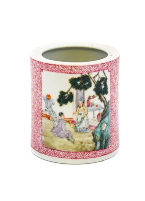 Lot 314 - A Chinese Porcelain Brush Pot, Qianlong reign...