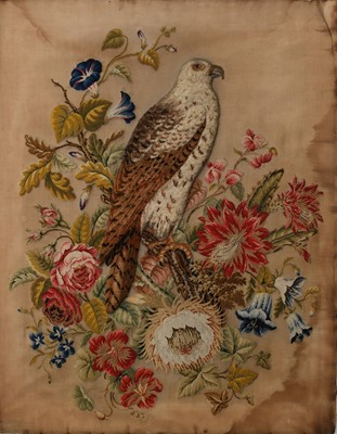 Lot 1044 - A 19th century wool and needlework of a bird...