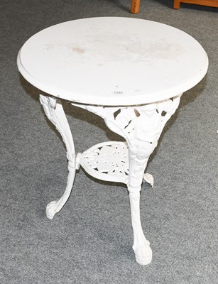 Lot 1240 - A Victorian painted cast iron pub table, cast...