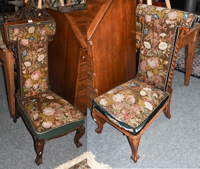 Lot 1275 - A Victorian simulated rosewood prayer chair,...