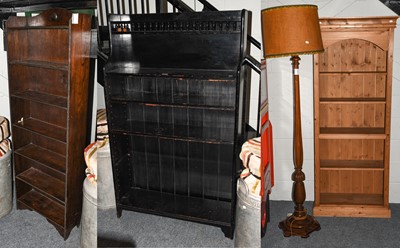 Lot 1260 - A Victorian ebonised open bookcase with...