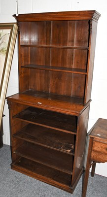 Lot 1264 - A Victorian mahogany open bookcase with...