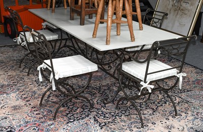 Lot 1271 - A large rectangular outdoor patio table,...