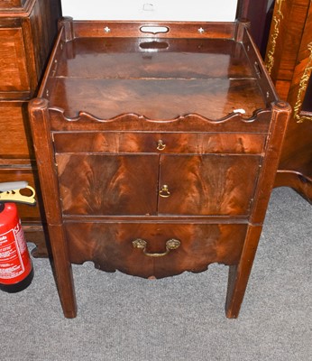 Lot 1075 - A George IIl mahogany washstand, 54cm by 47cm...