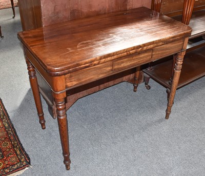 Lot 1314 - A Regency Mahogany Fold Over Tea Table, with...