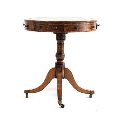 Lot 473 - A Small Regency Rosewood Pedestal Drum Table,...