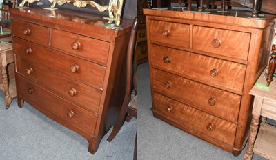 Lot 1116 - A Victorian satinwood chest of two short over...