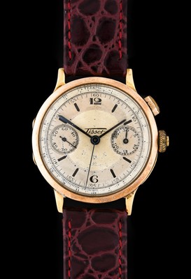 Lot 2210 - Tissot: A Rare 18 Carat Gold Chronograph...